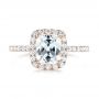 14k Rose Gold 14k Rose Gold Halo Diamond Engagement Ring - Top View -  103079 - Thumbnail