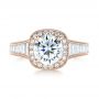 14k Rose Gold 14k Rose Gold Halo Diamond Engagement Ring - Top View -  103090 - Thumbnail