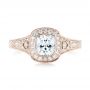 18k Rose Gold 18k Rose Gold Halo Diamond Engagement Ring - Top View -  103097 - Thumbnail