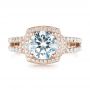 14k Rose Gold 14k Rose Gold Halo Diamond Engagement Ring - Top View -  103716 - Thumbnail