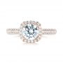 14k Rose Gold 14k Rose Gold Halo Diamond Engagement Ring - Top View -  103830 - Thumbnail