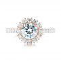 18k Rose Gold 18k Rose Gold Halo Diamond Engagement Ring - Top View -  103835 - Thumbnail