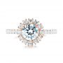 14k Rose Gold 14k Rose Gold Halo Diamond Engagement Ring - Top View -  103835 - Thumbnail