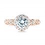 18k Rose Gold 18k Rose Gold Halo Diamond Engagement Ring - Top View -  103899 - Thumbnail