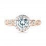 14k Rose Gold 14k Rose Gold Halo Diamond Engagement Ring - Top View -  103899 - Thumbnail