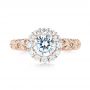 18k Rose Gold 18k Rose Gold Halo Diamond Engagement Ring - Top View -  103900 - Thumbnail