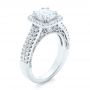 14k White Gold 14k White Gold Halo Diamond Engagement Ring - Three-Quarter View -  102553 - Thumbnail