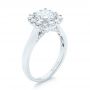 18k White Gold Halo Diamond Engagement Ring - Three-Quarter View -  103050 - Thumbnail