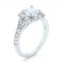 18k White Gold Halo Diamond Engagement Ring - Three-Quarter View -  103052 - Thumbnail