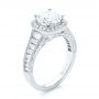 14k White Gold 14k White Gold Halo Diamond Engagement Ring - Three-Quarter View -  103090 - Thumbnail