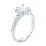 14k White Gold 14k White Gold Halo Diamond Engagement Ring - Three-Quarter View -  103830 - Thumbnail
