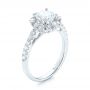 18k White Gold Halo Diamond Engagement Ring - Three-Quarter View -  103835 - Thumbnail