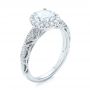 18k White Gold Halo Diamond Engagement Ring - Three-Quarter View -  103899 - Thumbnail