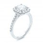 18k White Gold 18k White Gold Halo Diamond Engagement Ring - Three-Quarter View -  104021 - Thumbnail