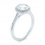 18k White Gold 18k White Gold Halo Diamond Engagement Ring - Three-Quarter View -  104022 - Thumbnail