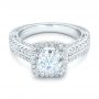  Platinum Platinum Halo Diamond Engagement Ring - Flat View -  102553 - Thumbnail