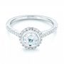 14k White Gold 14k White Gold Halo Diamond Engagement Ring - Flat View -  103083 - Thumbnail