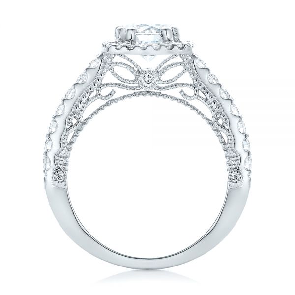  Platinum Platinum Halo Diamond Engagement Ring - Front View -  102552