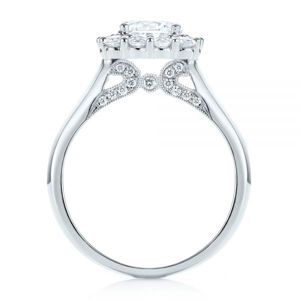  Platinum Platinum Halo Diamond Engagement Ring - Front View -  103050