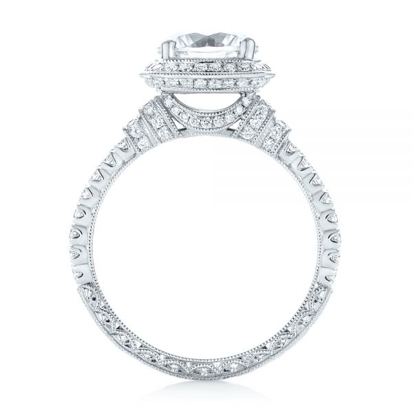  Platinum Platinum Halo Diamond Engagement Ring - Front View -  103716