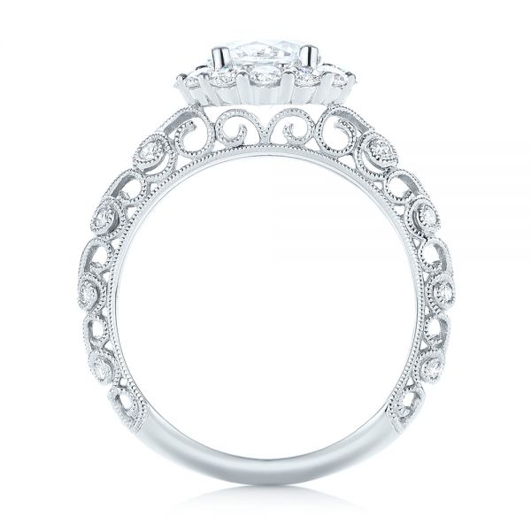  Platinum Platinum Halo Diamond Engagement Ring - Front View -  103900