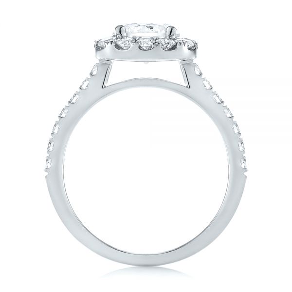 14k White Gold 14k White Gold Halo Diamond Engagement Ring - Front View -  104021