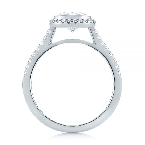 18k White Gold 18k White Gold Halo Diamond Engagement Ring - Front View -  104022