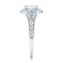 18k White Gold Halo Diamond Engagement Ring - Side View -  103052 - Thumbnail