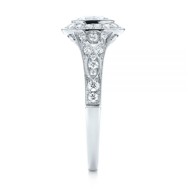 14k White Gold 14k White Gold Halo Diamond Engagement Ring - Side View -  103097