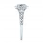18k White Gold Halo Diamond Engagement Ring - Side View -  103097 - Thumbnail
