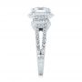 18k White Gold Halo Diamond Engagement Ring - Side View -  103716 - Thumbnail