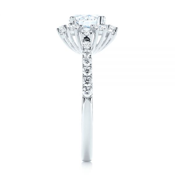  Platinum Platinum Halo Diamond Engagement Ring - Side View -  103835