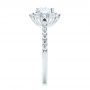 18k White Gold Halo Diamond Engagement Ring - Side View -  103835 - Thumbnail