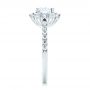 18k White Gold Halo Diamond Engagement Ring - Side View -  103835 - Thumbnail