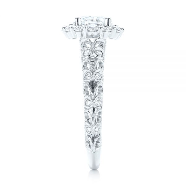  Platinum Platinum Halo Diamond Engagement Ring - Side View -  103900