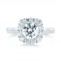 18k White Gold Halo Diamond Engagement Ring - Top View -  103050 - Thumbnail