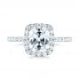 18k White Gold Halo Diamond Engagement Ring - Top View -  103079 - Thumbnail