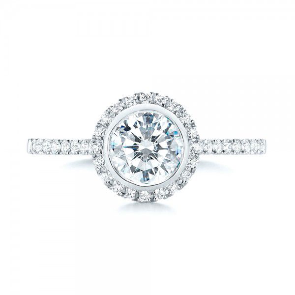  Platinum Platinum Halo Diamond Engagement Ring - Top View -  103083