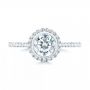 18k White Gold Halo Diamond Engagement Ring - Top View -  103083 - Thumbnail