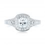 18k White Gold Halo Diamond Engagement Ring - Top View -  103097 - Thumbnail