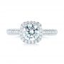 18k White Gold Halo Diamond Engagement Ring - Top View -  103830 - Thumbnail