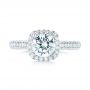 18k White Gold Halo Diamond Engagement Ring - Top View -  103830 - Thumbnail