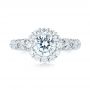 18k White Gold Halo Diamond Engagement Ring - Top View -  103900 - Thumbnail