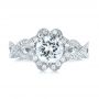 18k White Gold And 18K Gold 18k White Gold And 18K Gold Halo Diamond Engagement Ring - Top View -  104014 - Thumbnail