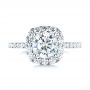 14k White Gold 14k White Gold Halo Diamond Engagement Ring - Top View -  104021 - Thumbnail