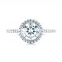 14k White Gold Halo Diamond Engagement Ring - Top View -  104022 - Thumbnail