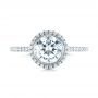 18k White Gold 18k White Gold Halo Diamond Engagement Ring - Top View -  104022 - Thumbnail