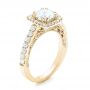 14k Yellow Gold 14k Yellow Gold Halo Diamond Engagement Ring - Three-Quarter View -  102552 - Thumbnail