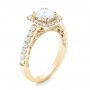 14k Yellow Gold Halo Diamond Engagement Ring