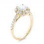 18k Yellow Gold 18k Yellow Gold Halo Diamond Engagement Ring - Three-Quarter View -  103835 - Thumbnail